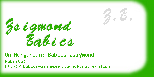 zsigmond babics business card